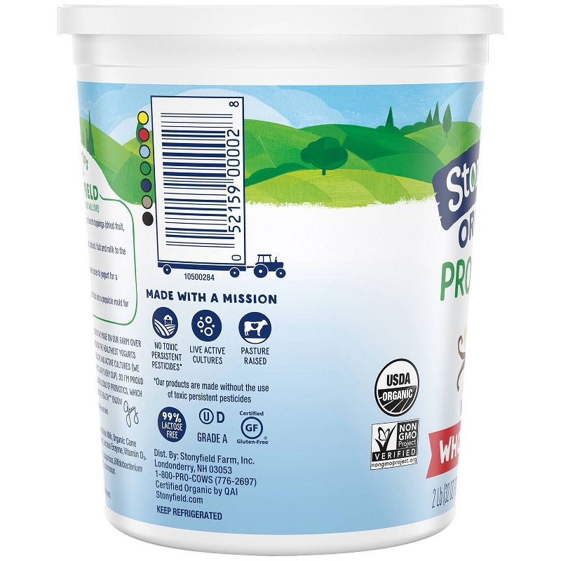 Stonyfield Organic Smooth & Creamy Whole Milk French Vanilla Greek Yogurt - 32oz