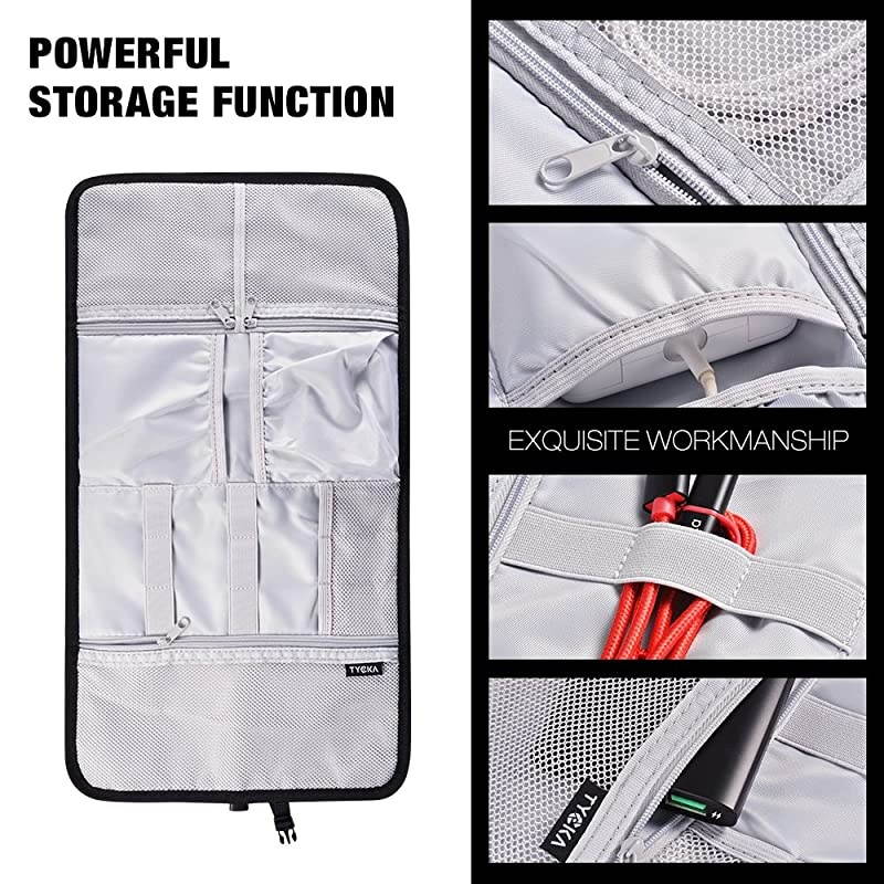 Folded Travel Organizer Electronics Bag Small Carry Case for Cable Cord USB SD Cards Chargers Deep Gray