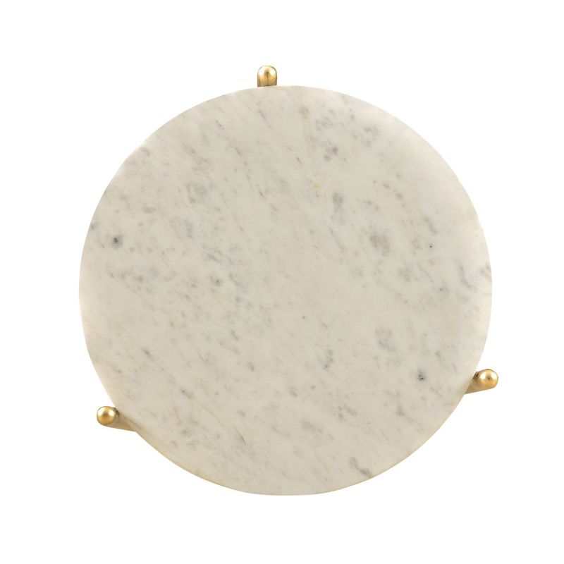 Contemporary 3-Tier Marble Accent Table White - Treasure Trove