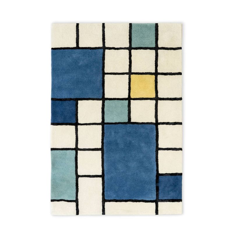 4'x6' Mid-Cen Grid Kids' Rug - Nico & Yeye