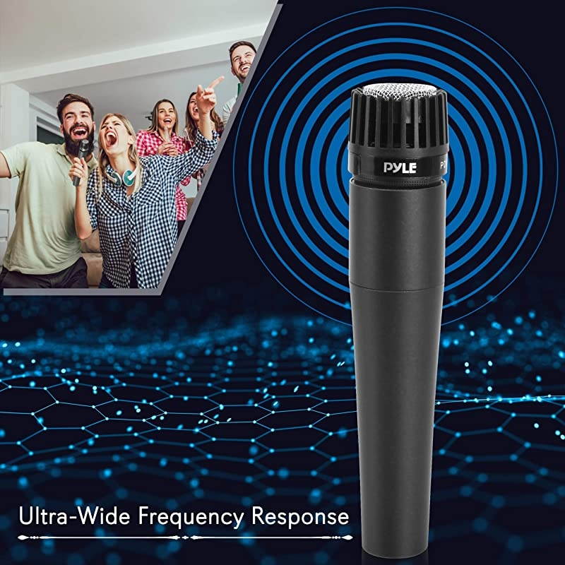 Professional Handheld Moving Coil Microphone Dynamic Cardioid Unidirectional Vocal Builtin Acoustic Pop Filter Includes 15ft XLR Audio Cable to 14 Audio Connection  PDMIC78