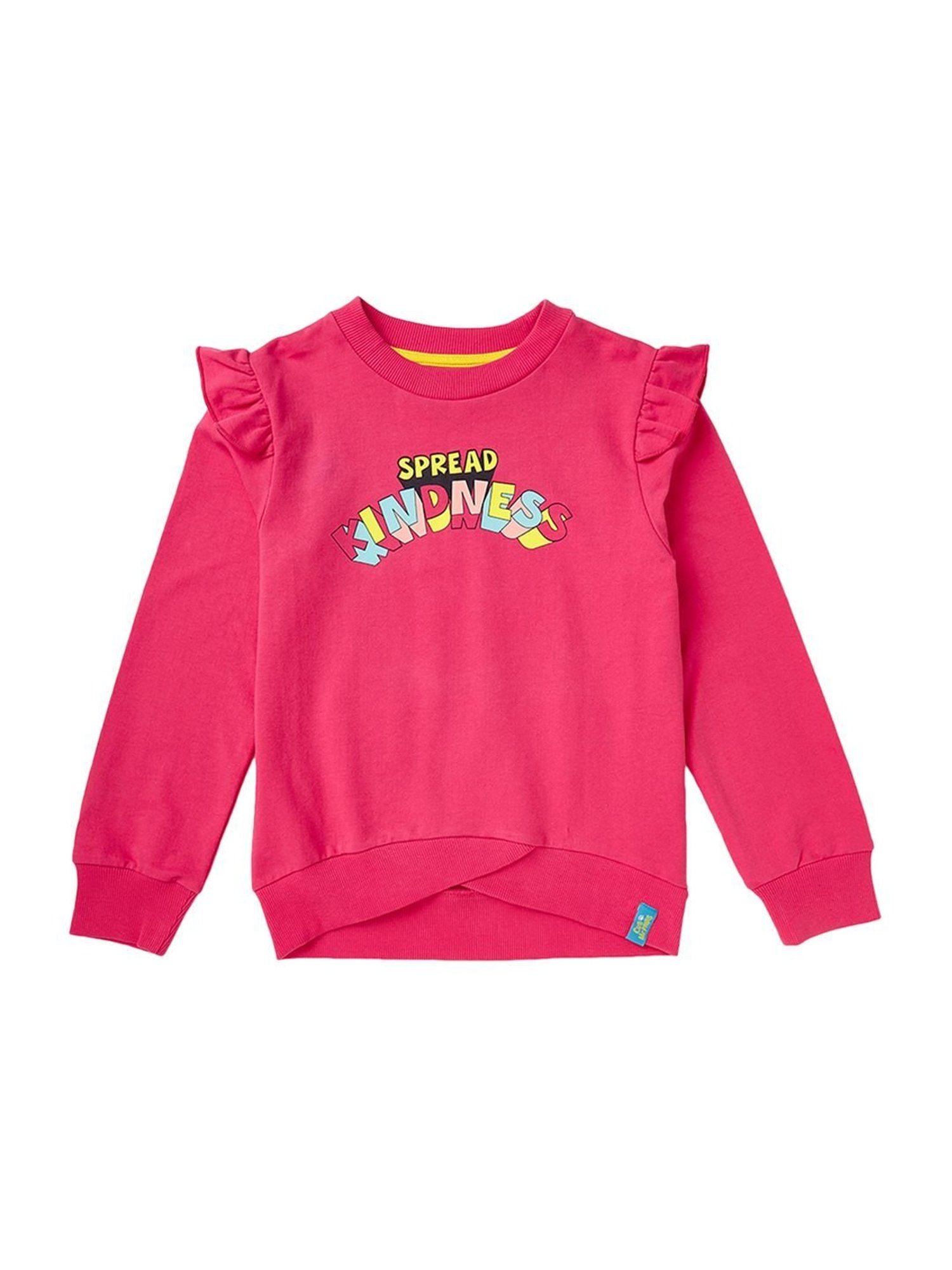 Cub McPaws Kids Pink Cotton Printed Full Sleeves Sweatshirt