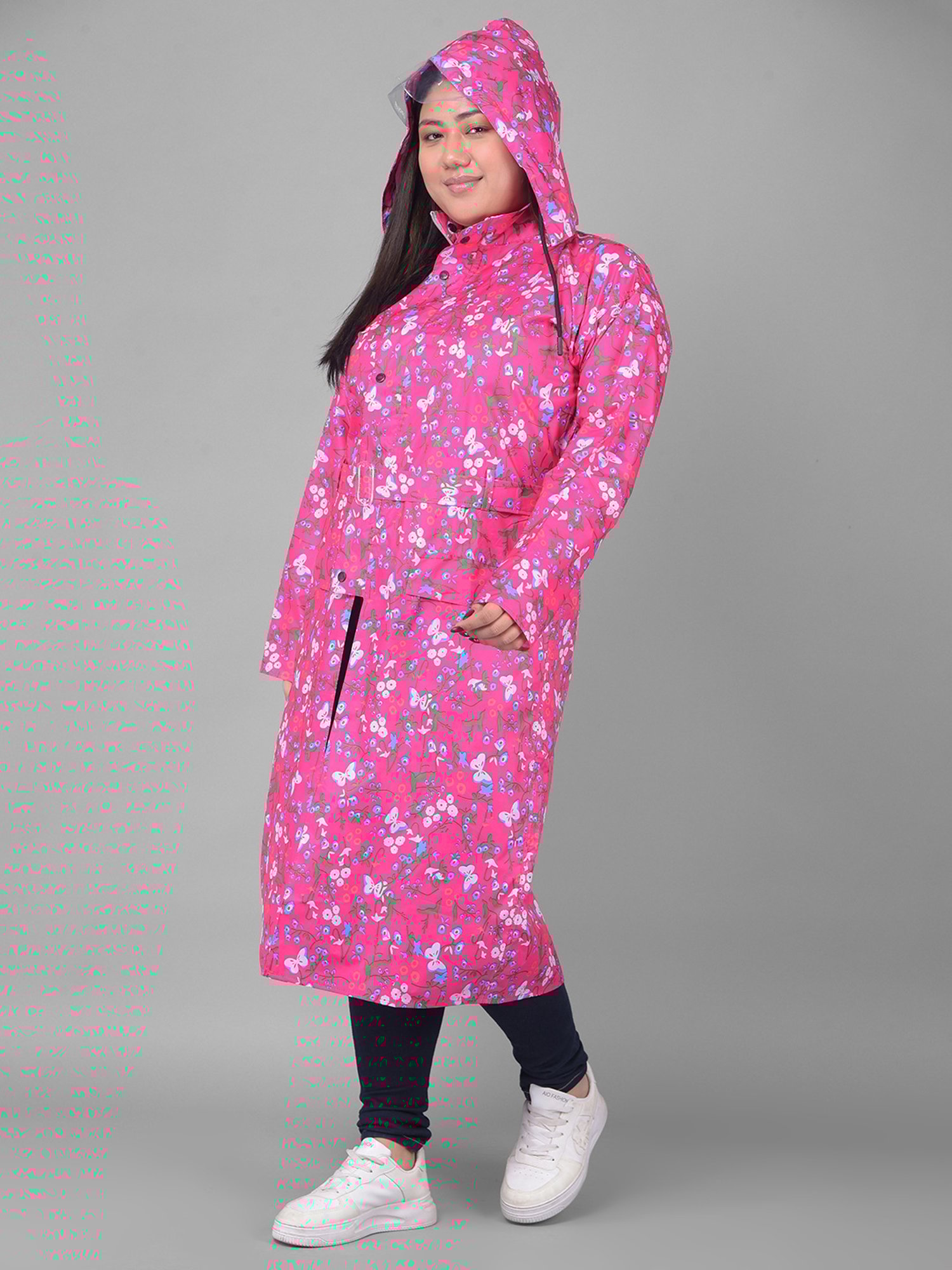 Dollar Pink Printed Rain Jacket
