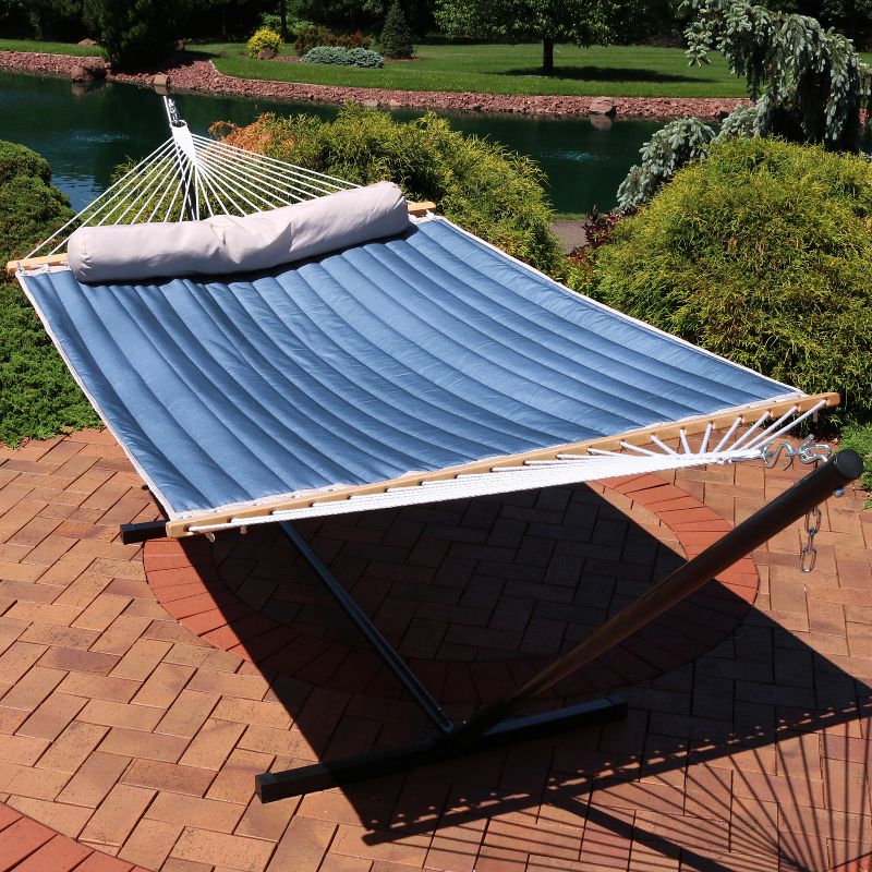 Blue Wave Island Retreat 15' Hammock Set - Blue Cover