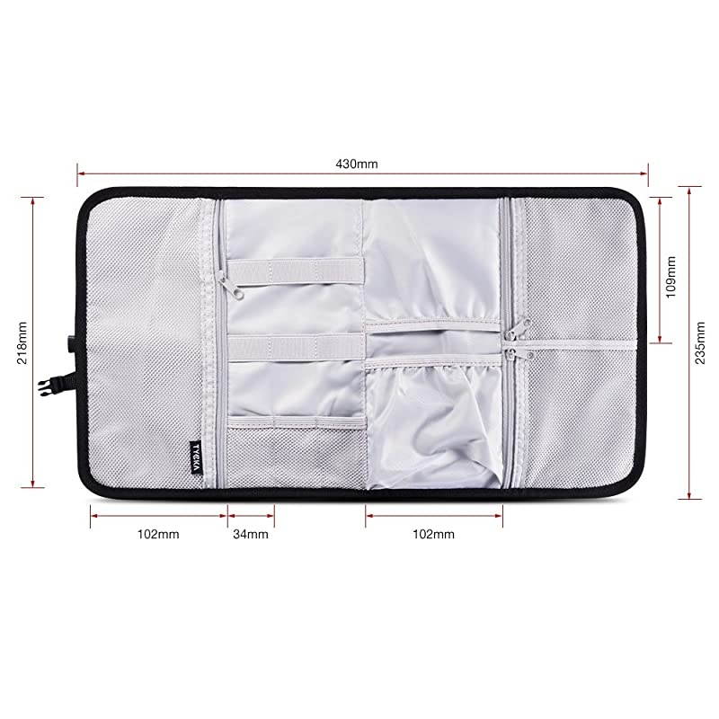 Folded Travel Organizer Electronics Bag Small Carry Case for Cable Cord USB SD Cards Chargers Deep Gray