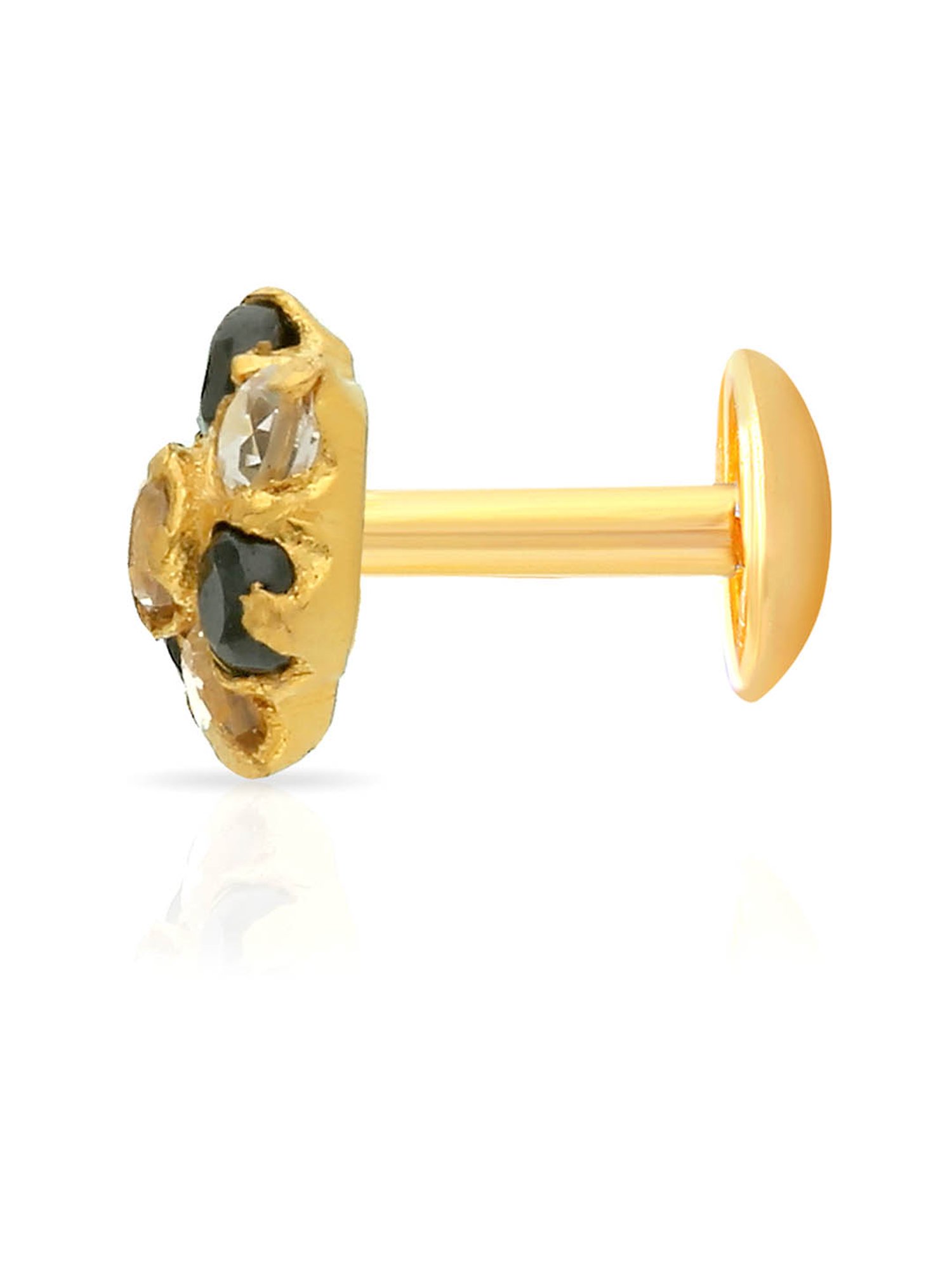 Malabar Gold and Diamonds 22k Gold Floral Nosepin for Women