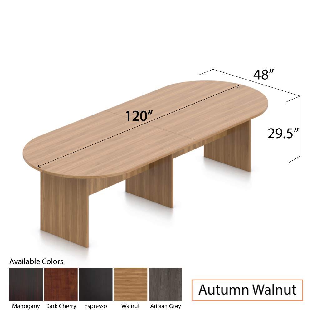 GOF 10FT Conference Table (Walnut) Set with Multifunctional Ergonomic Conference Task Chair (8XG10902B)