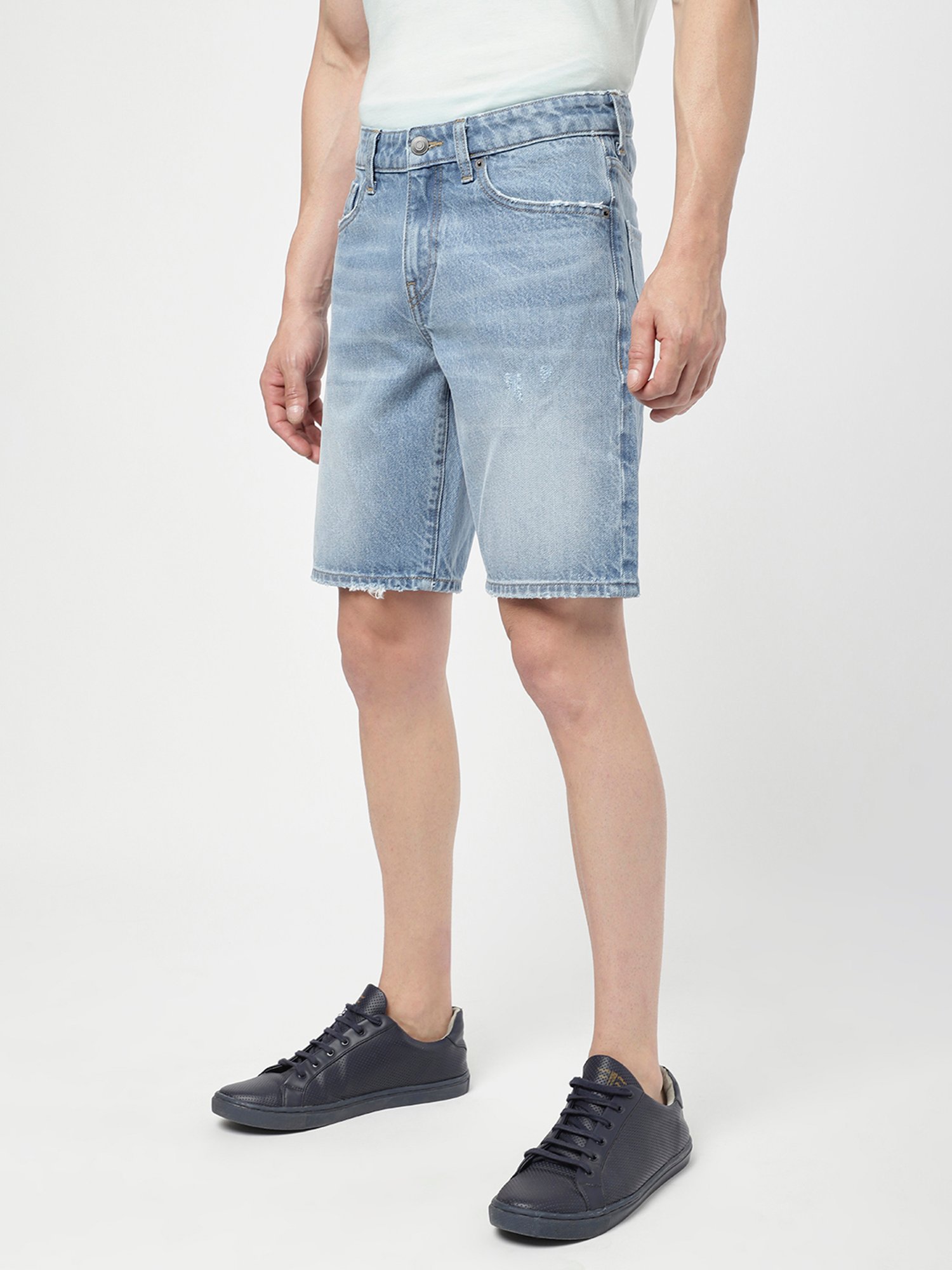 Passion Light Blue Regular Fit Denim Shorts