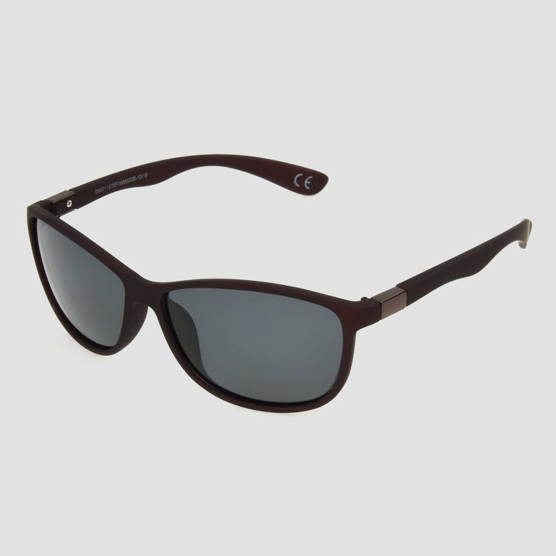 Women's Square Plastic Sunglasses with Smoke Polarized Lenses - A New Day™ Burgundy
