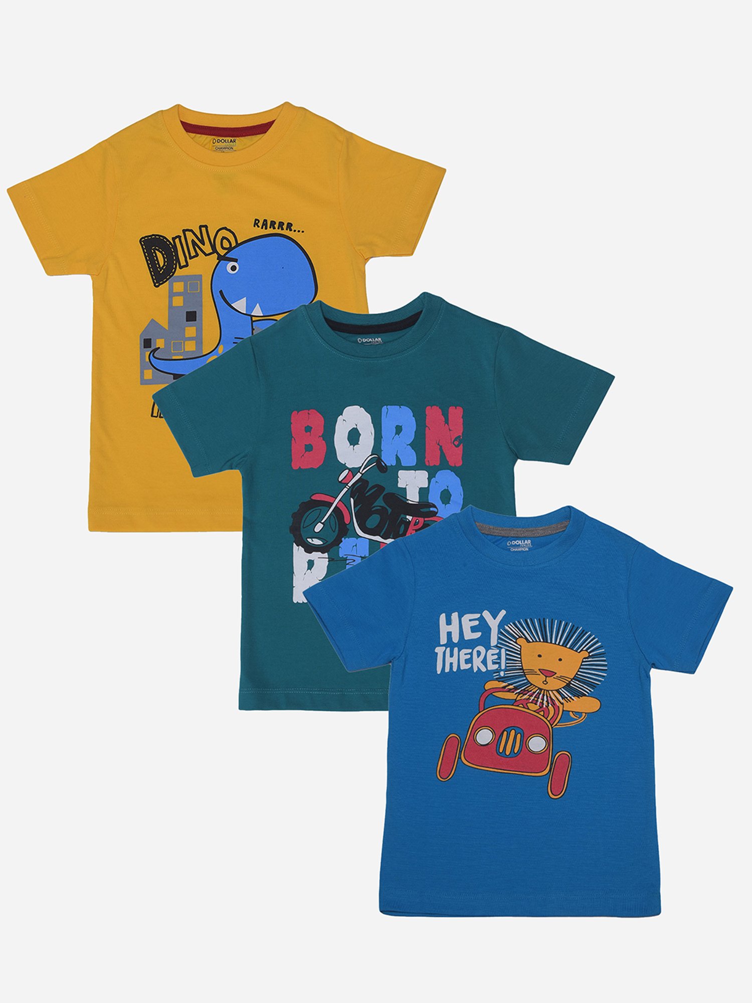 Dollar Boys Assorted Printed T-Shirt (Pack Of 3)