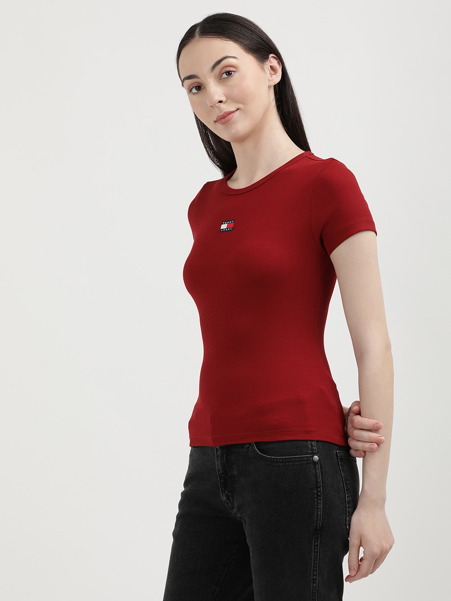 TOMMY HILFIGER Red Slim Fit T-Shirt