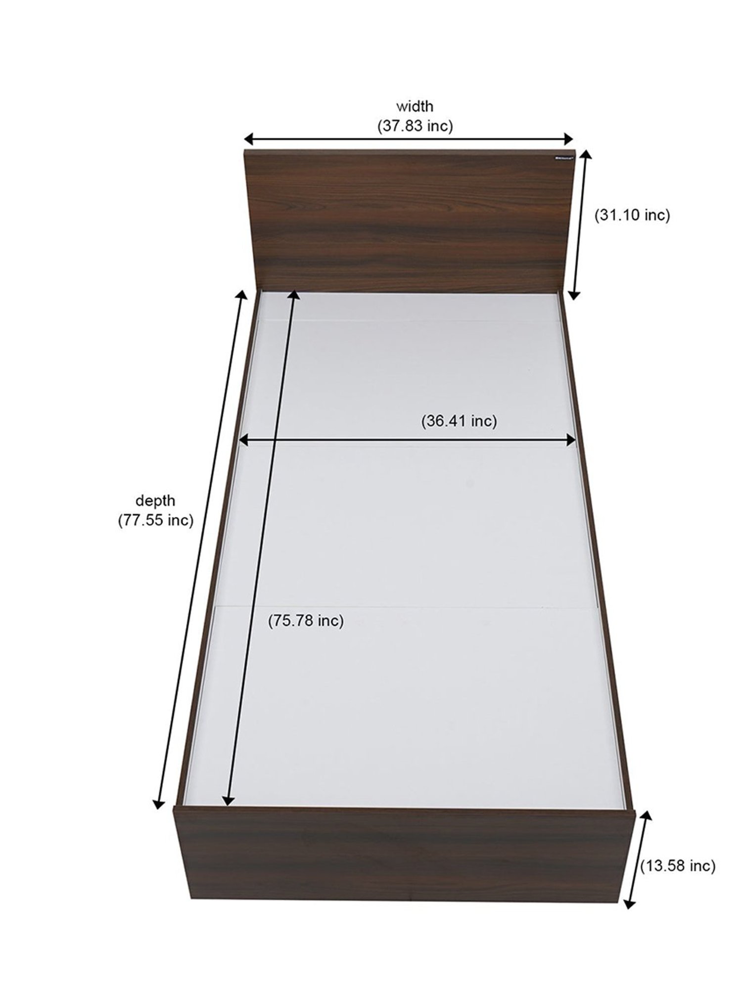 Nilkamal Arthur Walnut Brown Engineered Wood Single Bed without Storage