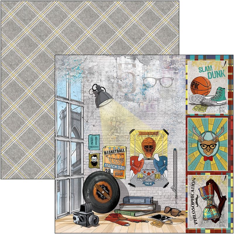 Ciao Bella Double-Sided Paper Pack 90lb 12"X12" 12/Pkg-Hipster, 12 Designs/1 Each