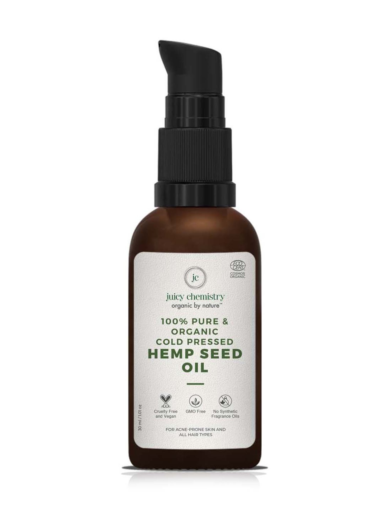 Juicy Chemistry Hemp Seed Cold Pressed Carrier Oil - 30 ml