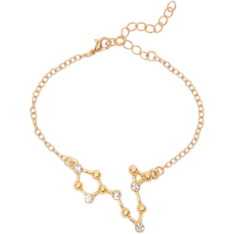 Zodaca 2 Piece Pisces Zodiac Necklace and Bracelet Jewelry Set for Women, Gold