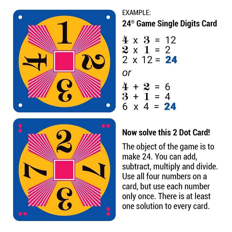 24 Game Cards Single Digits