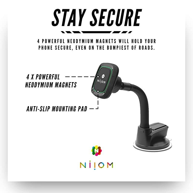 Cell Phone Holder Mount for Car ic w Super Stick Suction Cup for Dashboard or Windshield All Cellphone Models iPhone X 8 7 6 6S Galaxy S7 S8 Edge Google Pixel HTC One