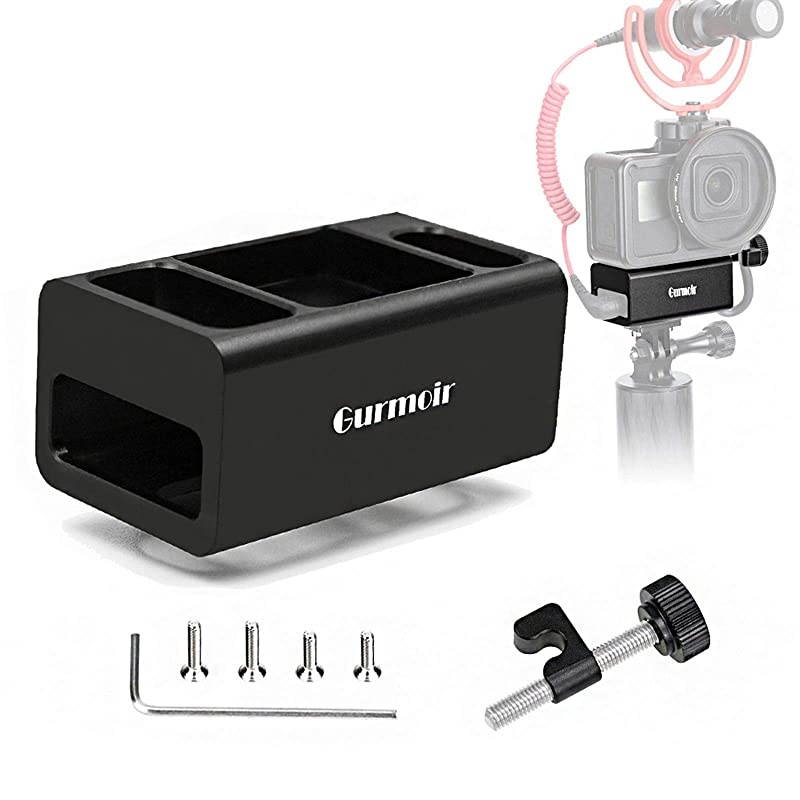 Case Microphone Adapter for Gopro Hero 7 BlackHero 6Hero 5 Action Camera Aluminum Metal Cage Accessories Setup Vlogging Video Recording Kit