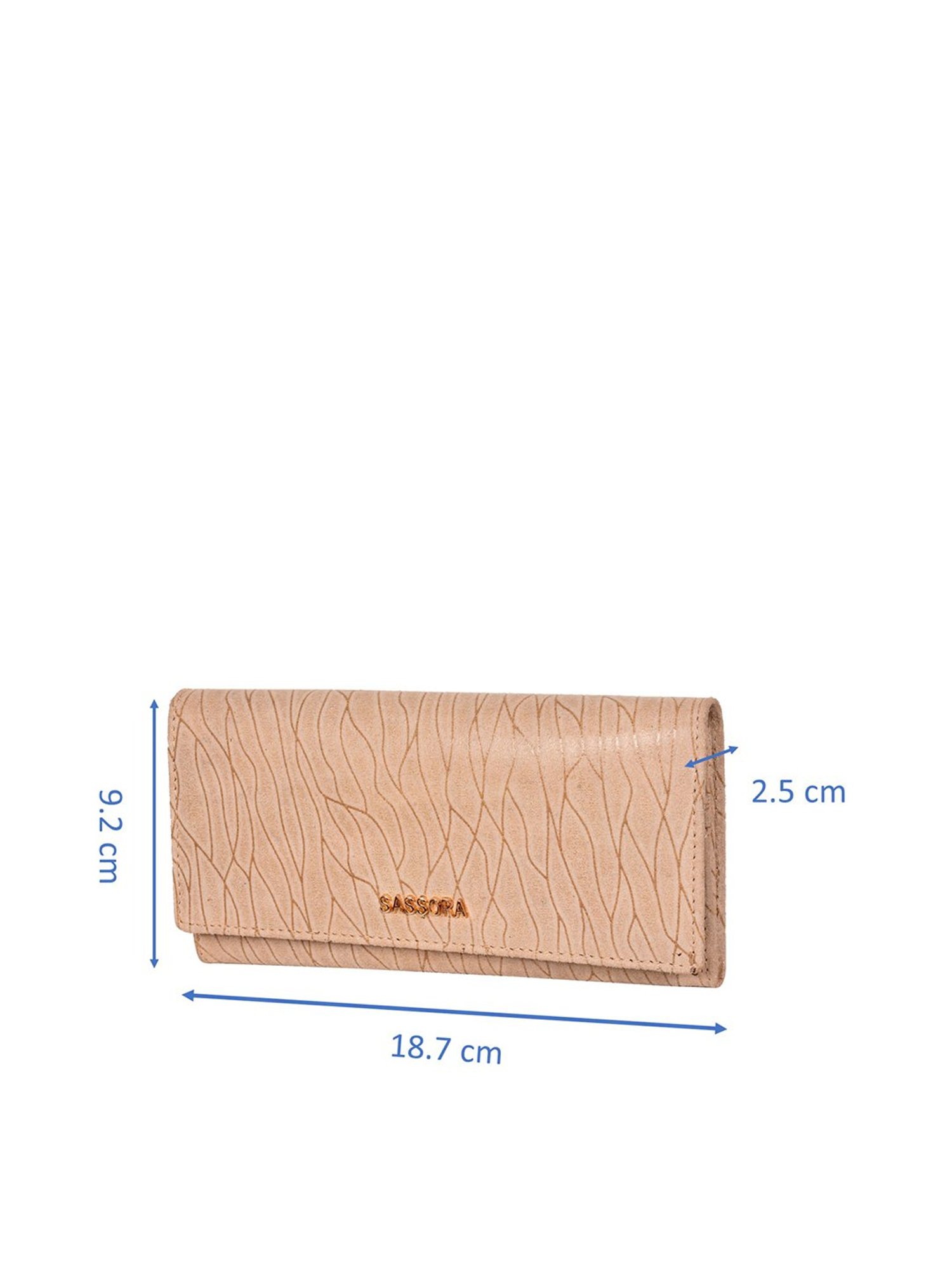 SASSORA Beige Printed Rfid Wallet for Women