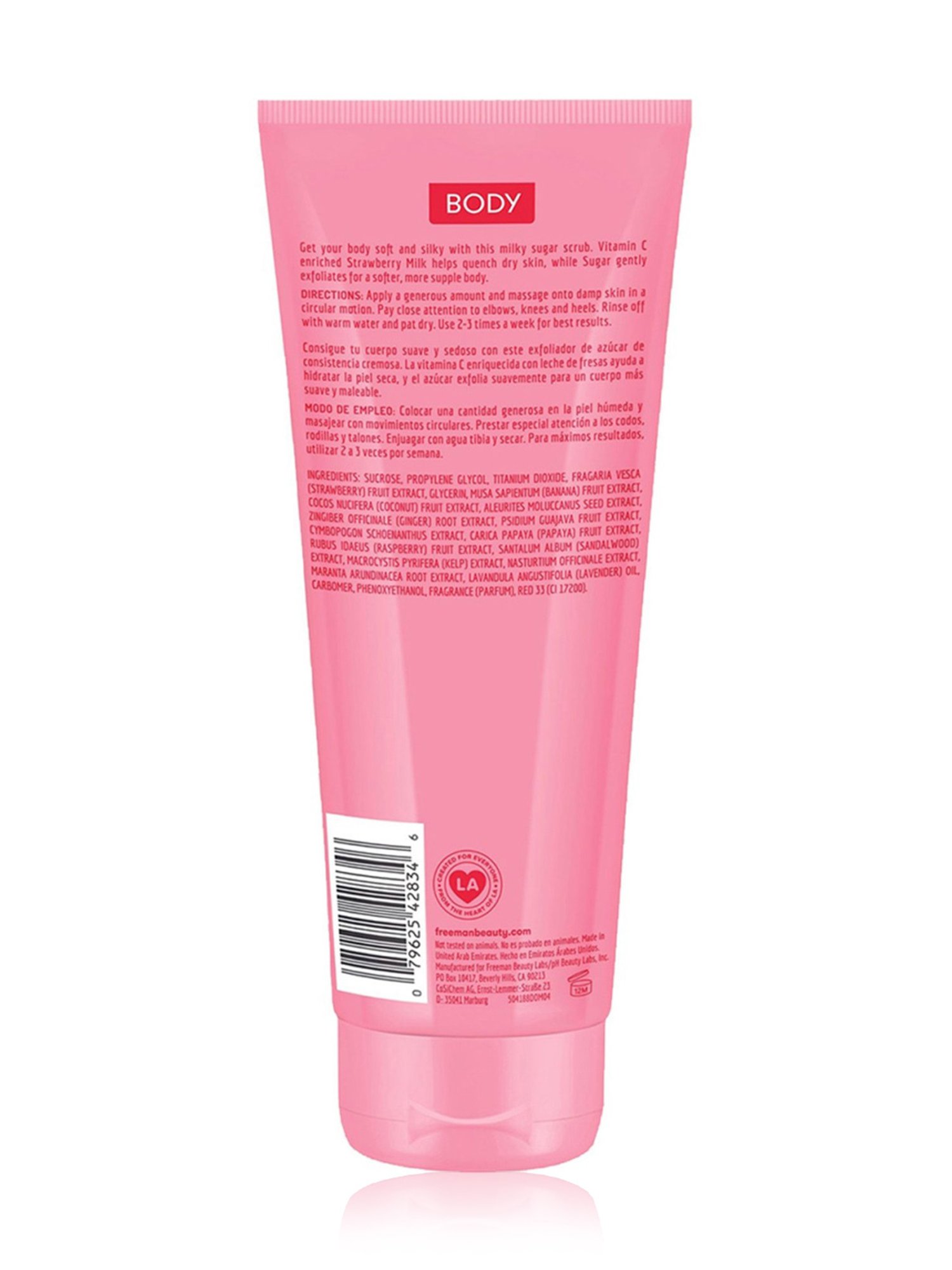 FREEMAN Strawberry Milk Hydrating Body Sugar Scrub - 175 ml