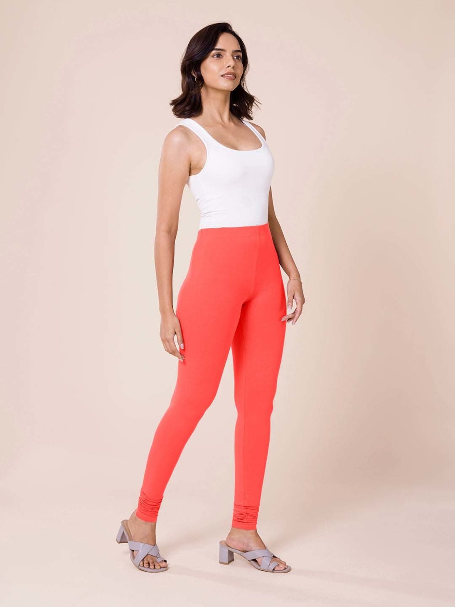 Go Colors! Coral Cotton Leggings