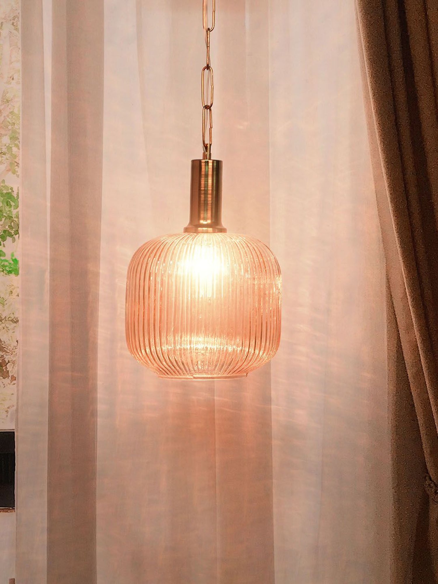 FOS LIGHTING Contemporary Gold Glass Pendant Hanging Light