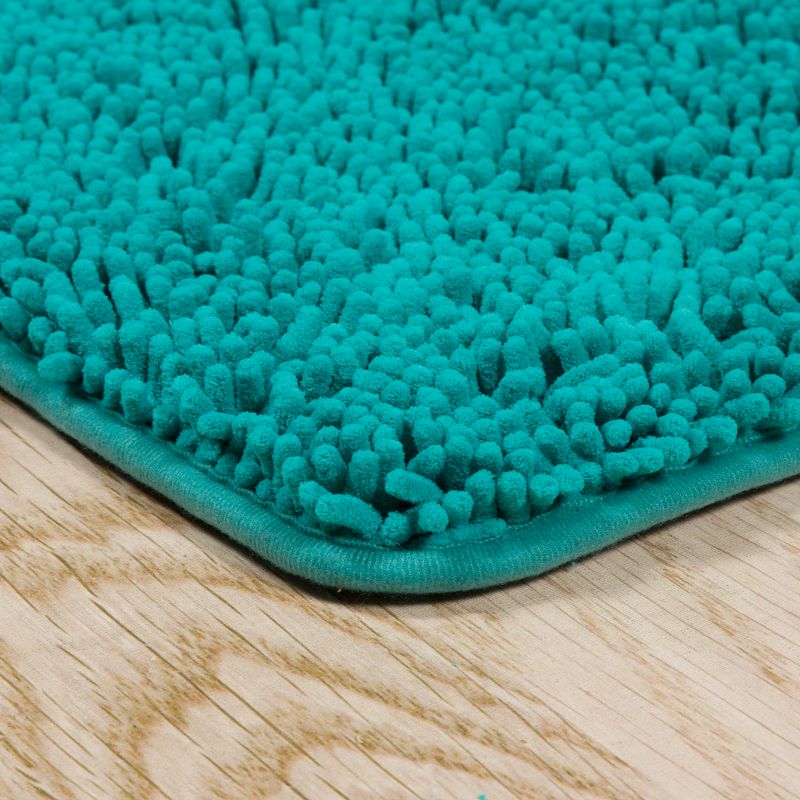 2pc Solid Memory Foam Shag Bath Mat Set Seafoam - Yorkshire Home
