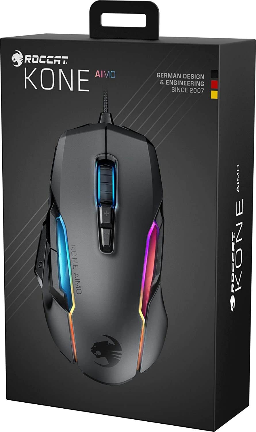 ROCCAT Kone AIMO Gaming Mouse (High Precision Optical Owl-Eye Sensor (100 to 16.000 DPI) RGB Aimo LED Illumination 23 Programmable Keys Designed in Germany) Black (Remastered)