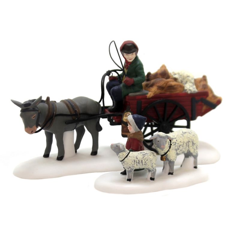 Department 56 Accessory 3.25" Bringing Fleeces To The Mill Dickens Village Sheep Retired  -  Decorative Figurines