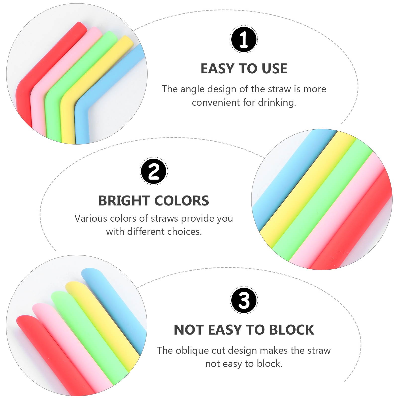 1 Set of Food Grade Straws Environmental Friendly Straws Silicone Straws