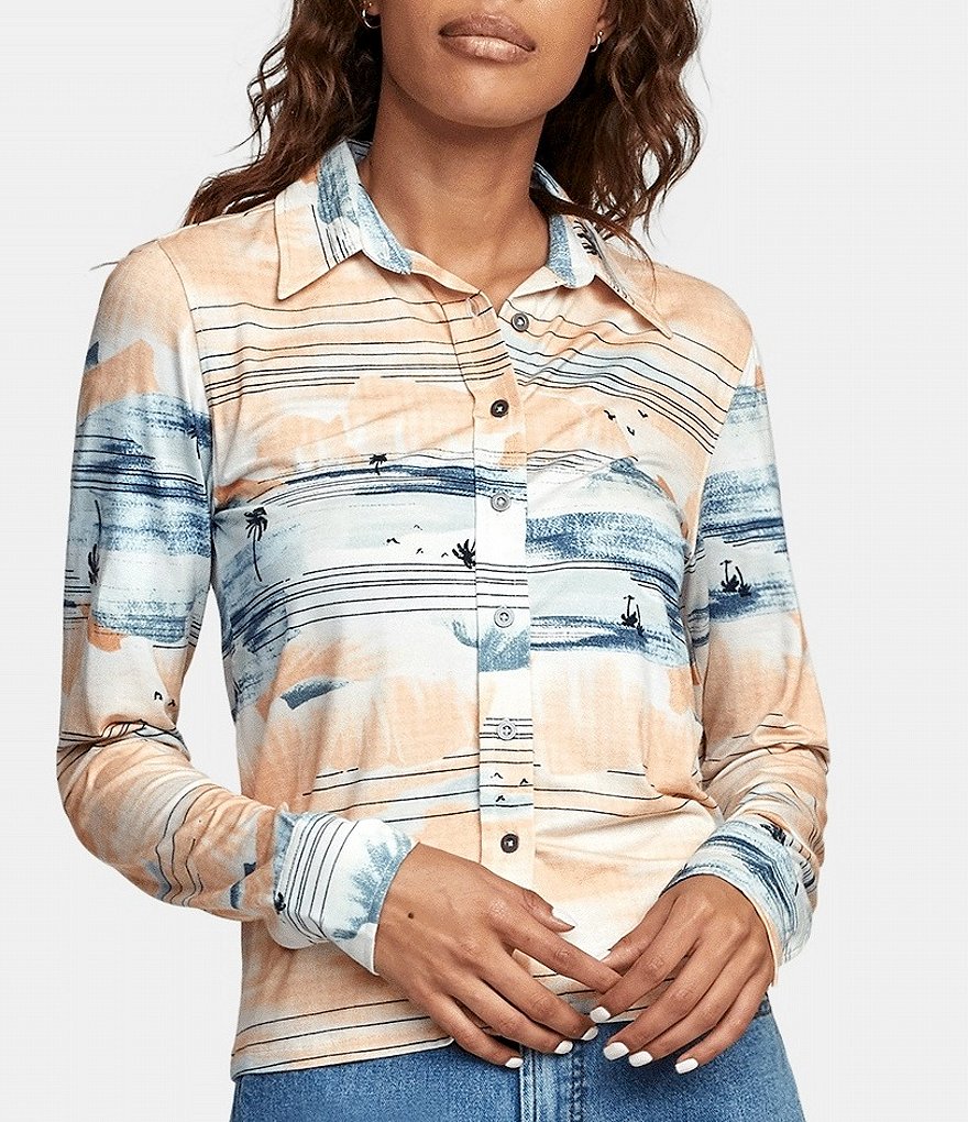 RVCA Rolling Long-Sleeve Placement-Printed Shirt