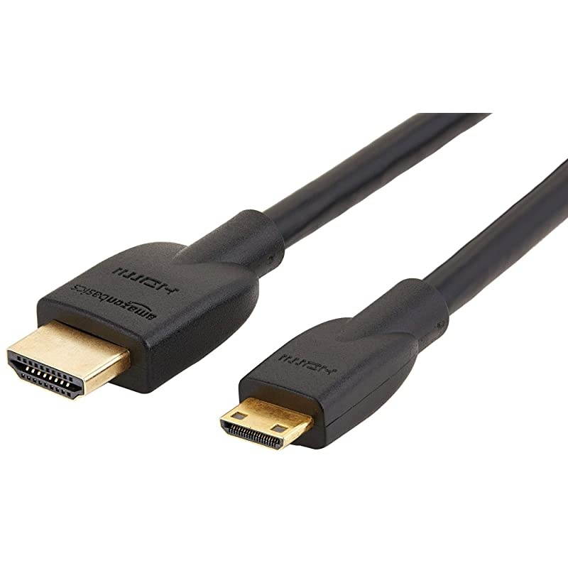 Basics High-Speed Mini-HDMI to HDMI TV Adapter Cable Adapter - 3 Feet (10-Pack)
