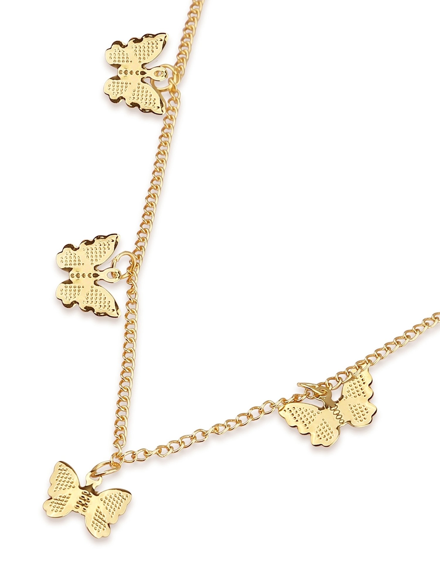 ToniQ Gold-Plated Butterfly Charm Necklace for Women