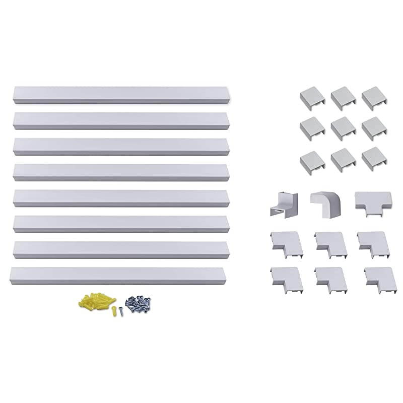 Cord Cover Organizer Extension Cable Concealer Raceway Management Kit Wall Mount TV Power Wires Hiding Protector System Home and Office Paintable White