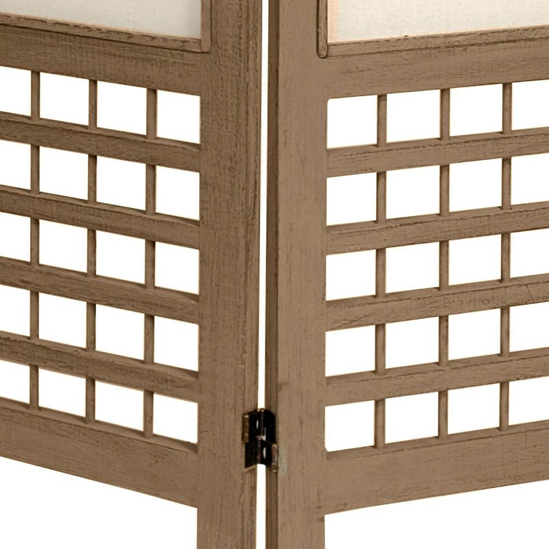 5 1/2 ft. Tall Open Lattice Fabric Room Divider - Burnt Gray (6 Panels)