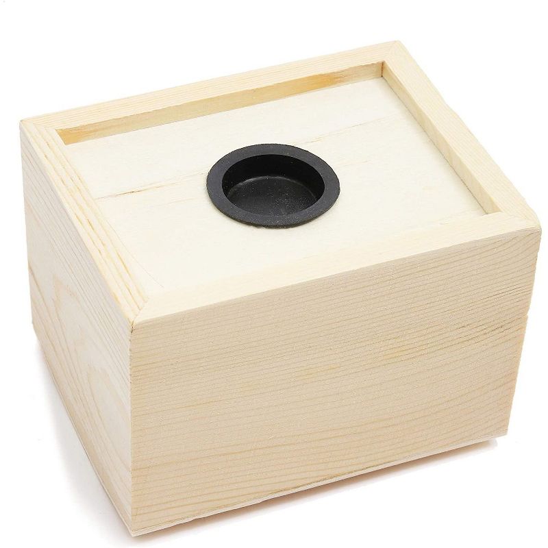 Unfinished Wooden Piggy Bank Boxes with Bottom Cap, 2 Pack Wood Coin Boxes for Coins, Changes and DIY Projects