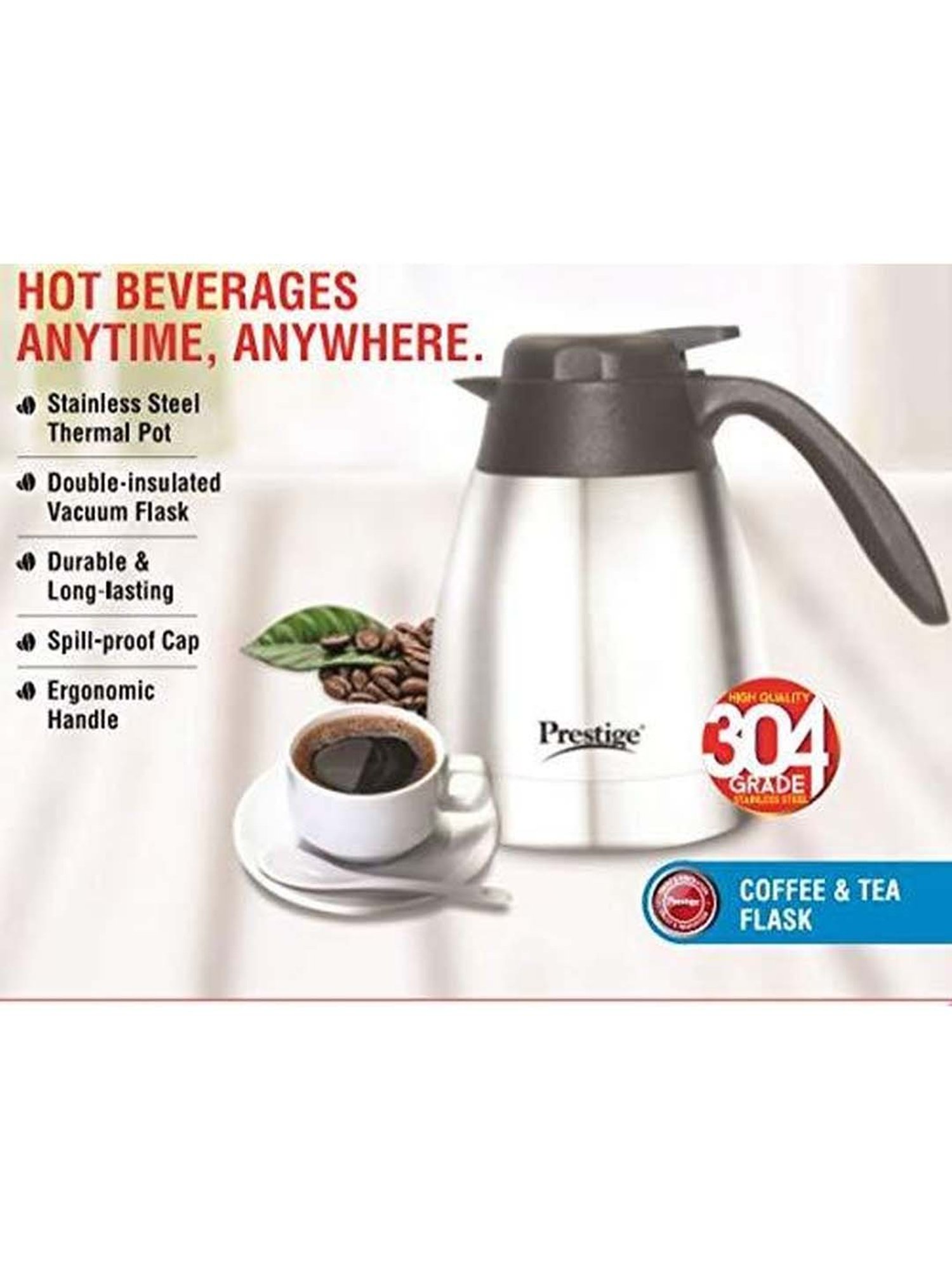 Milton Silver Stainless Steel Thermal Flask (1000 ml) - Set of 1