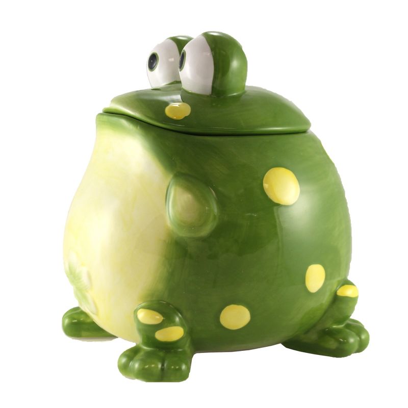 Tabletop 9.0" Toby Toad Cookie Jar Green Frog Treats Burton & Burton  -  Food Storage Containers