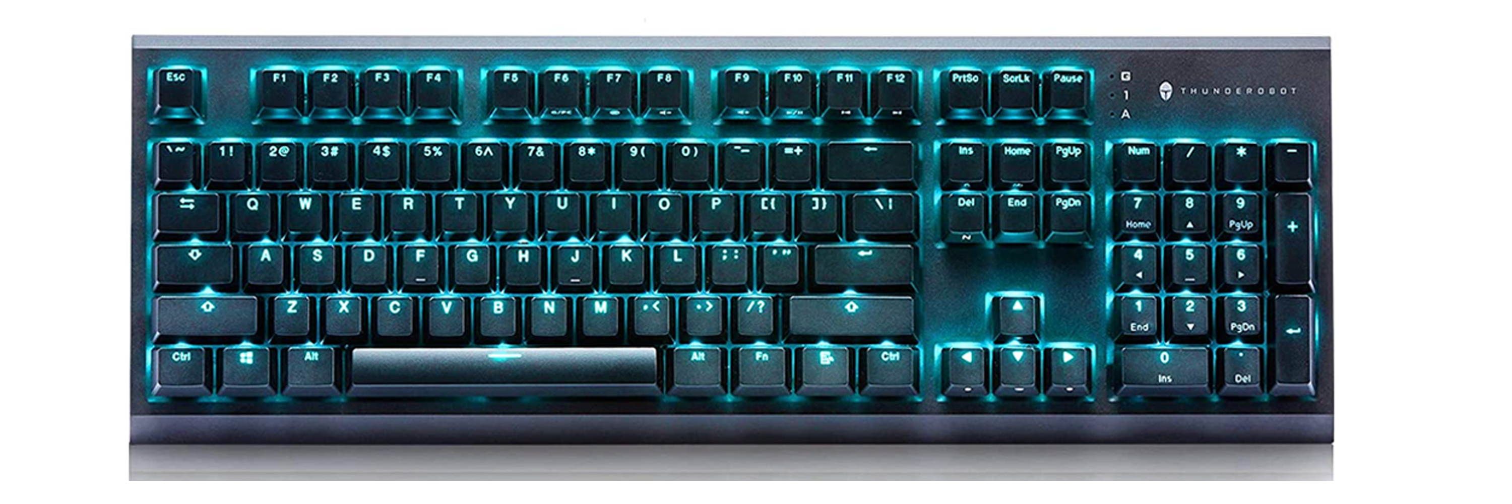 ThundeRobot Mechanical Cherry MX Gaming Keyboard, Programmable Red Switch Wired Keyboard for Gaming with 104 Keys Full Anti-ghosting Keyboard for Windows/iOS, Ideal for Game or Work (Red Switch)