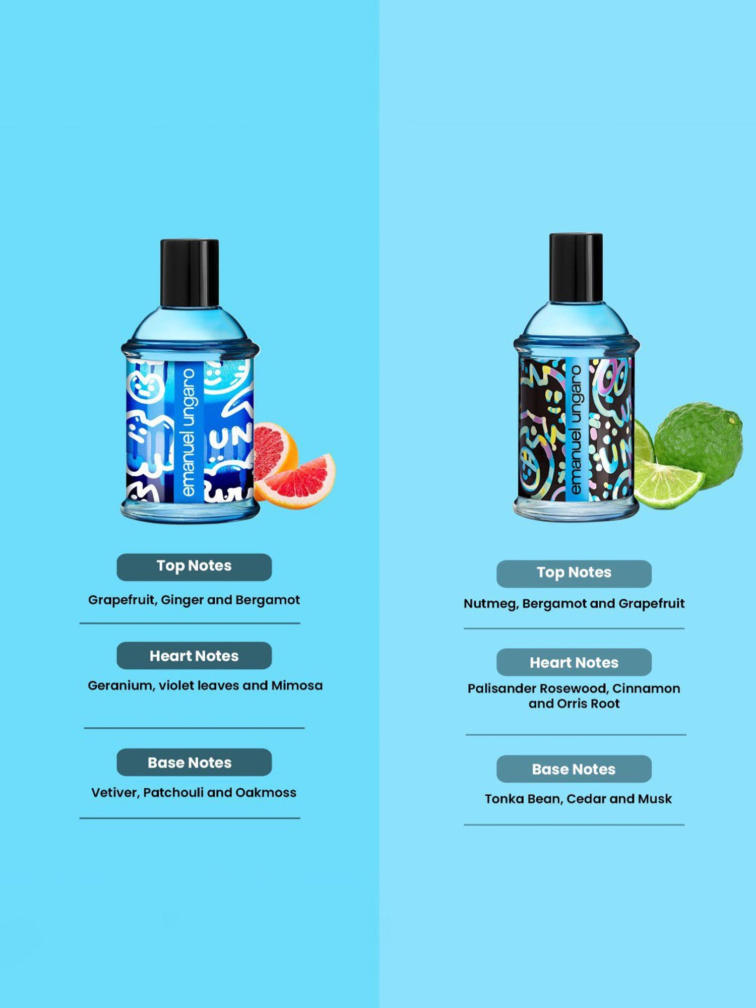 Emanuel Ungaro Fresh Eau de Toilette for Him - Pack of 2