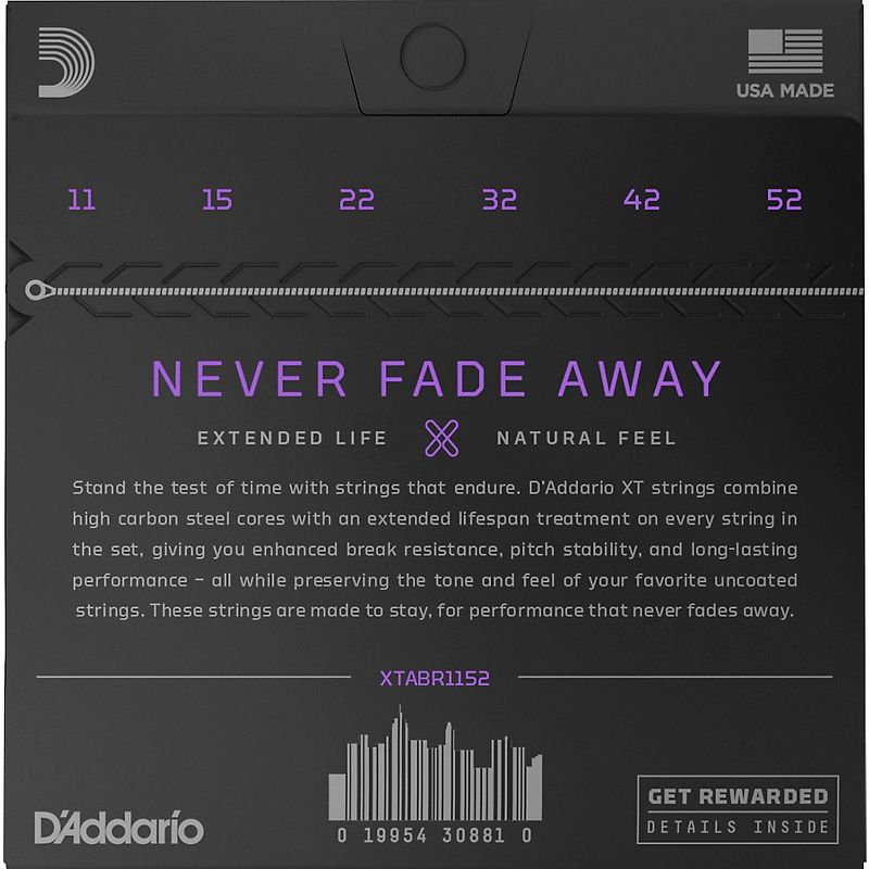 D'Addario XT Acoustic Strings, Custom Light, 11-52