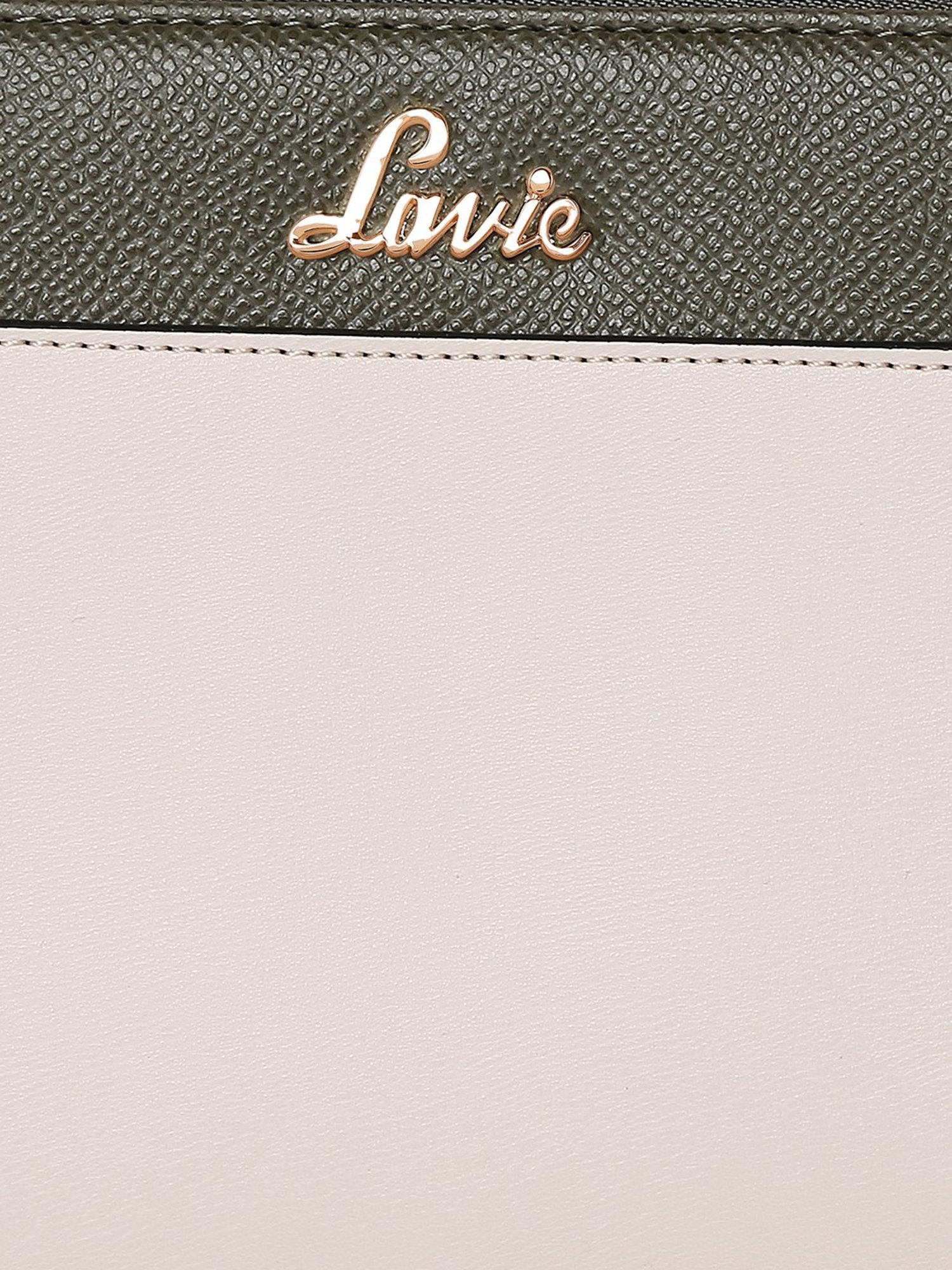 Lavie Astrid Green & Beige Zip Around Wallet for Women