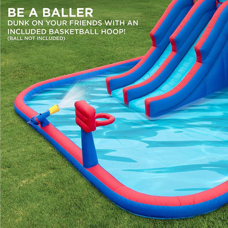 HearthSong Strike Zone 18'L Bowling Water Slide with Two Speed Boards for Outdoor Active Play