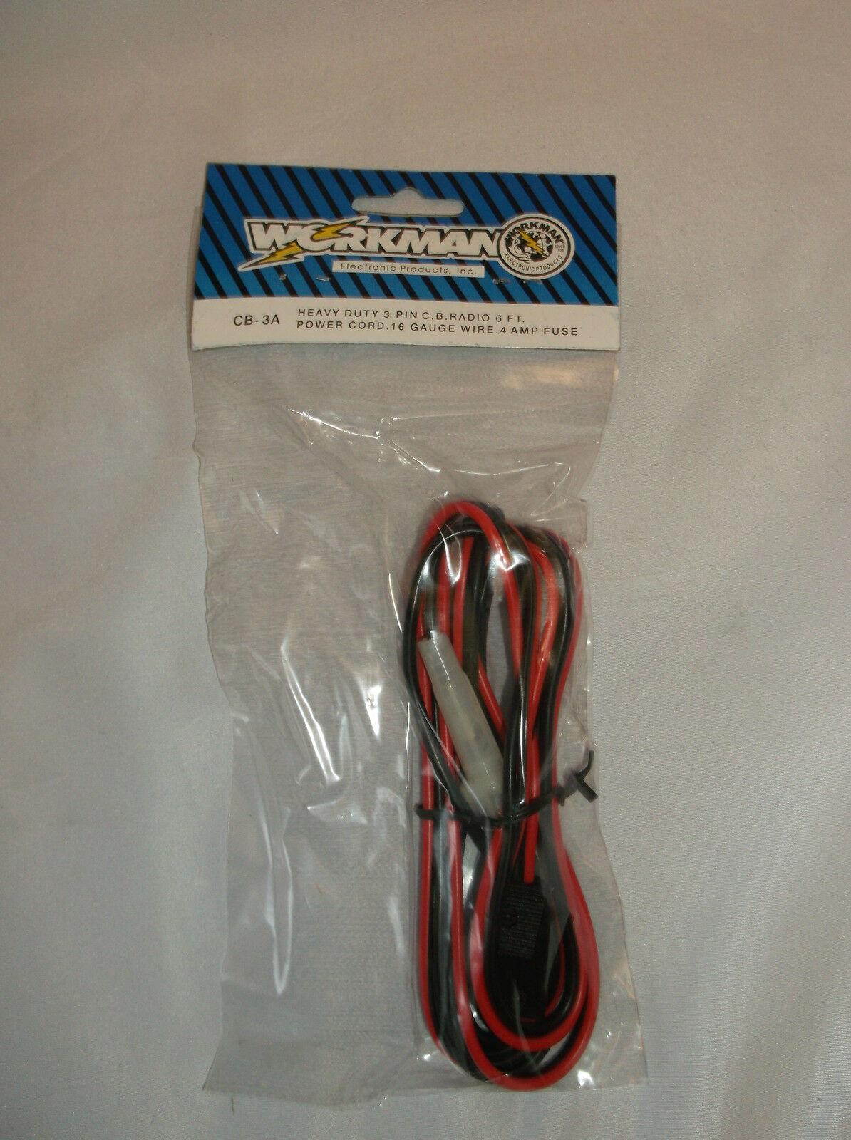 NEW 2 CB,HAM 3 PIN 6ft RADIO POWER CORD COBRA, GALAXY ALL THREE PIN RADIOS