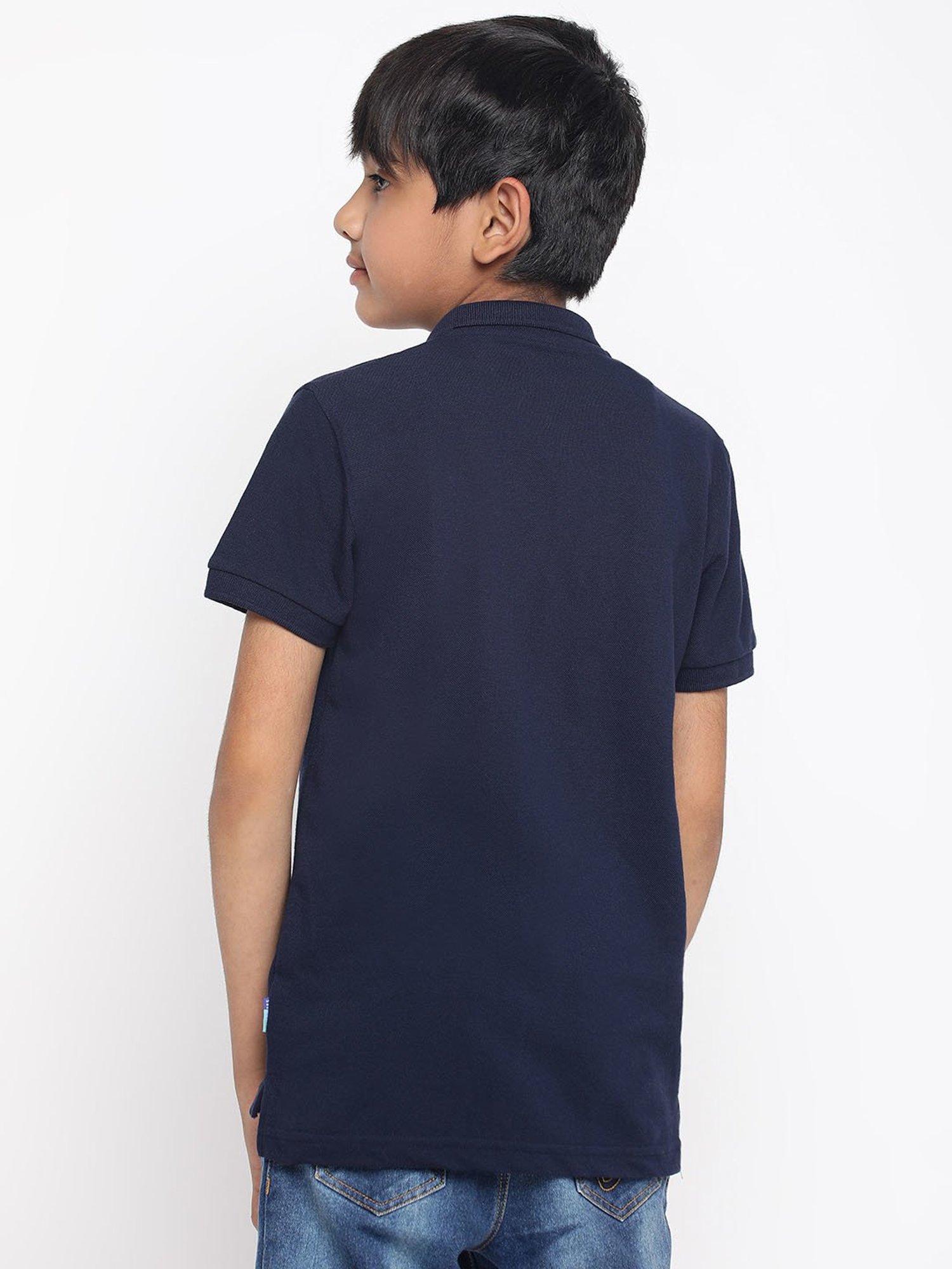 Lil Tomatoes Kids Navy Solid Polo T-Shirt
