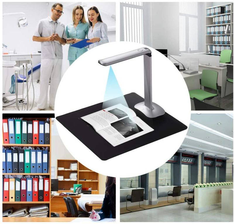 F50 Foldable HD USB Book Document Camera Scanner Foot Pedal LED Light AI Technology 15 Mega-Pixels A3 &A4 Scanner