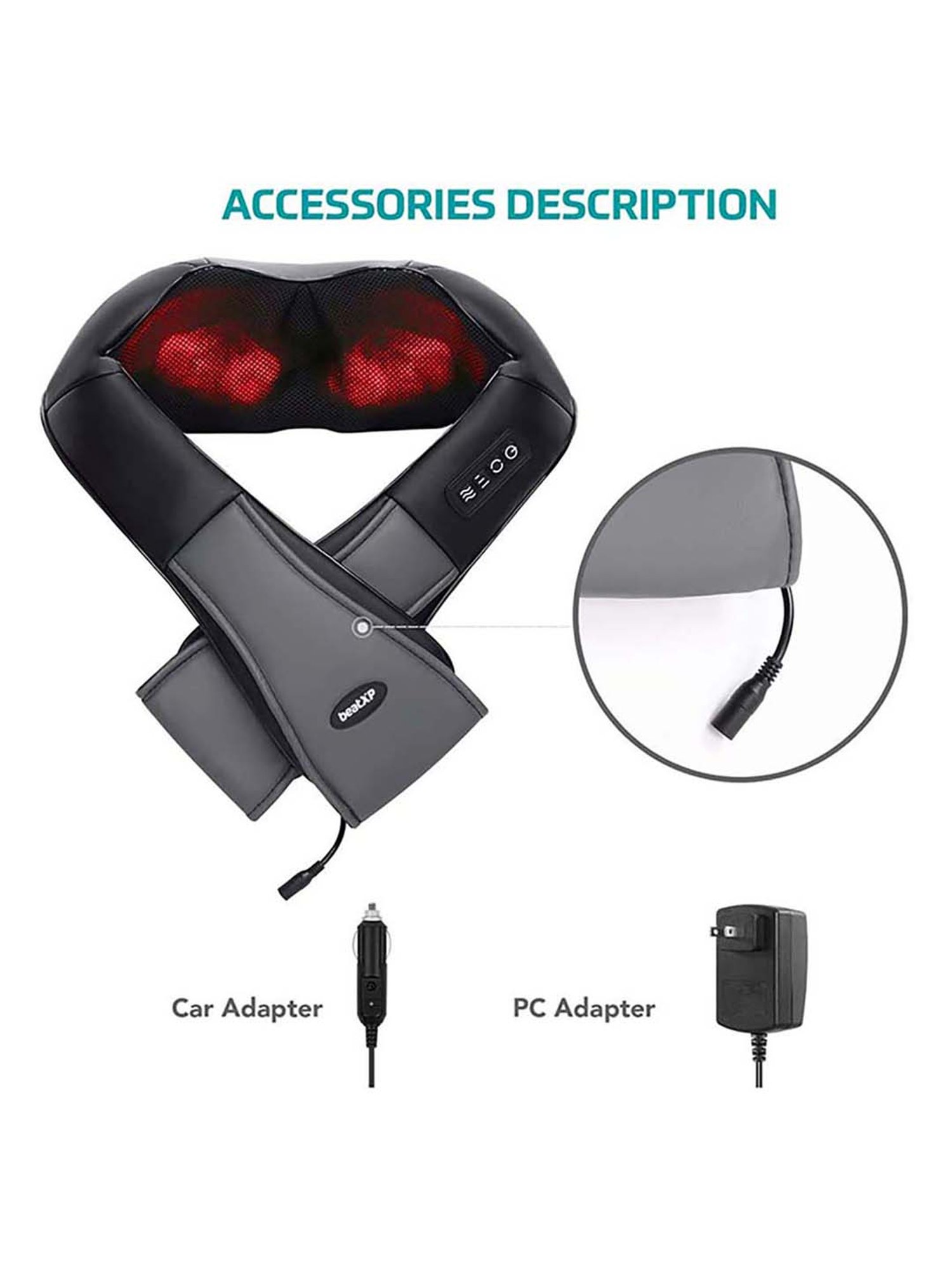 beatXP DeepHeal Neck & Shoulder Massager (Black)