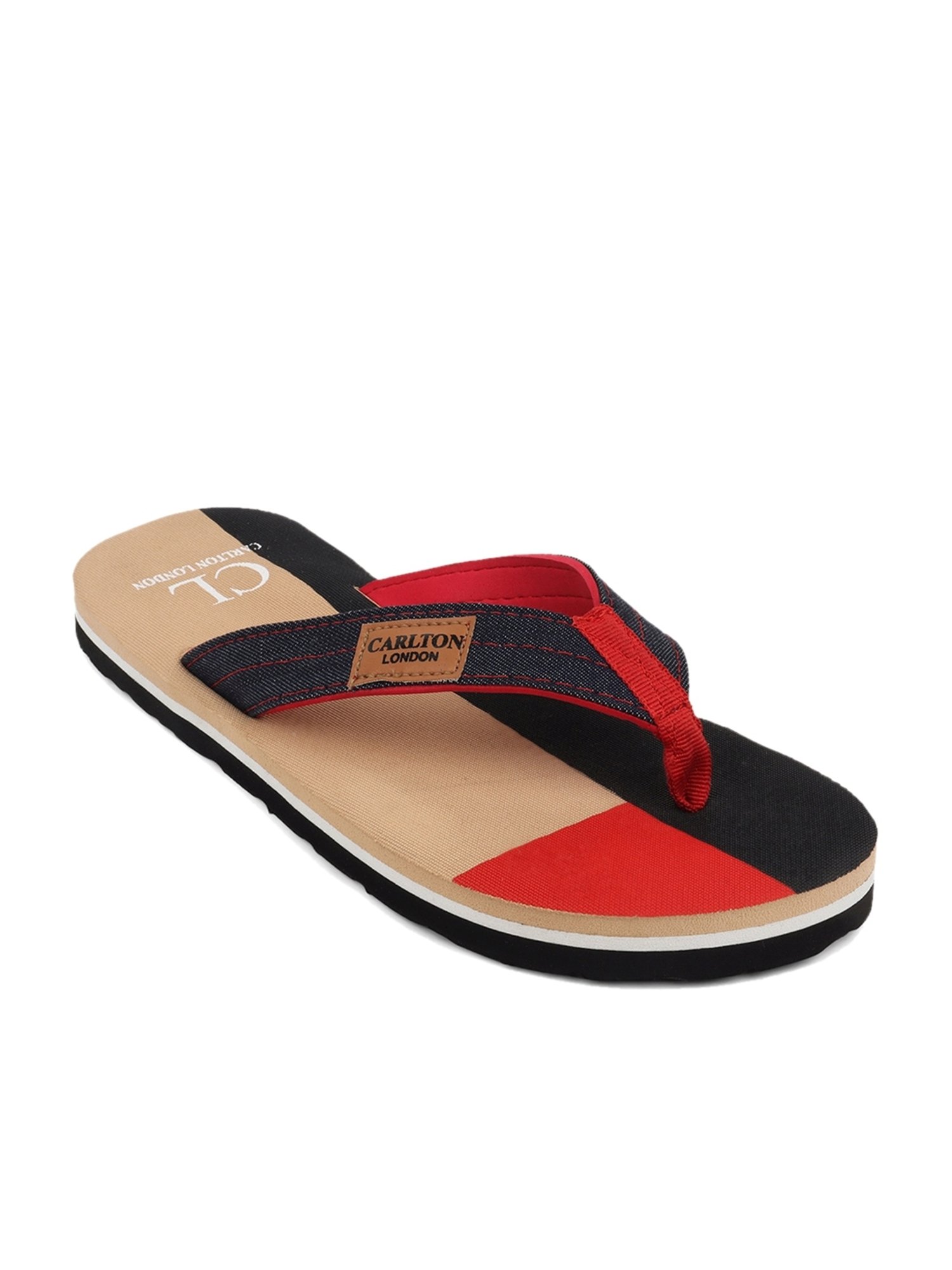 Carlton London Men's Beige Flip Flops