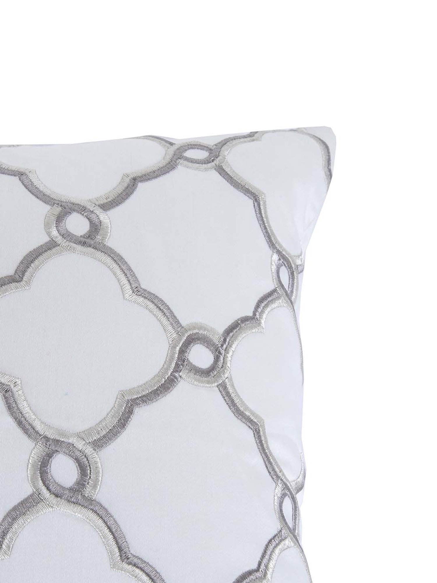 Maspar Fretwork Grey Cotton Cushion Cover