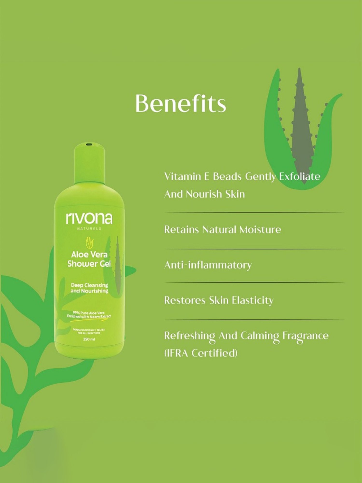Rivona Naturals Aloe Vera Shower Gel - 250 ml